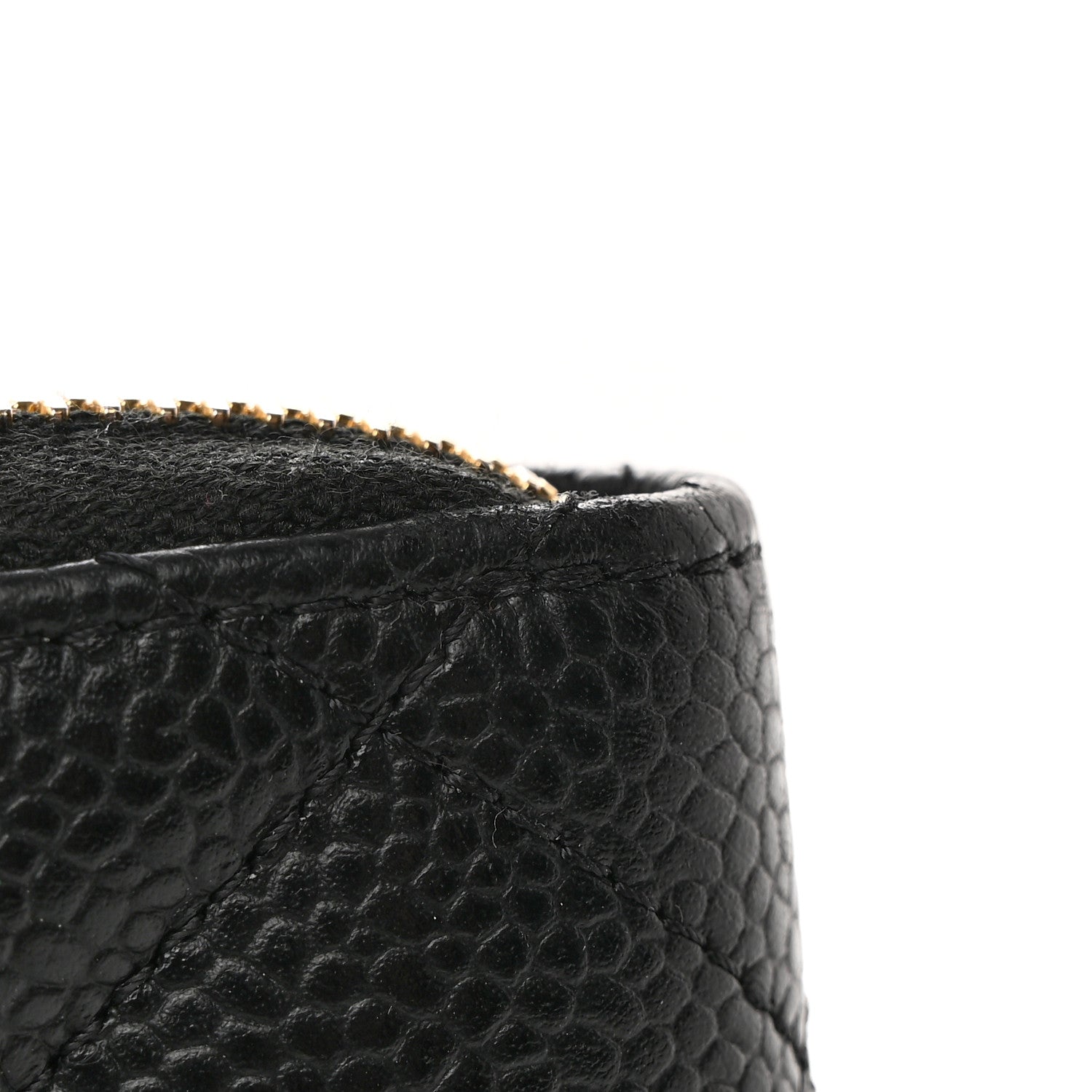 Chanel Caviar Quilted Zip Coin Purse Black 10 of 12
