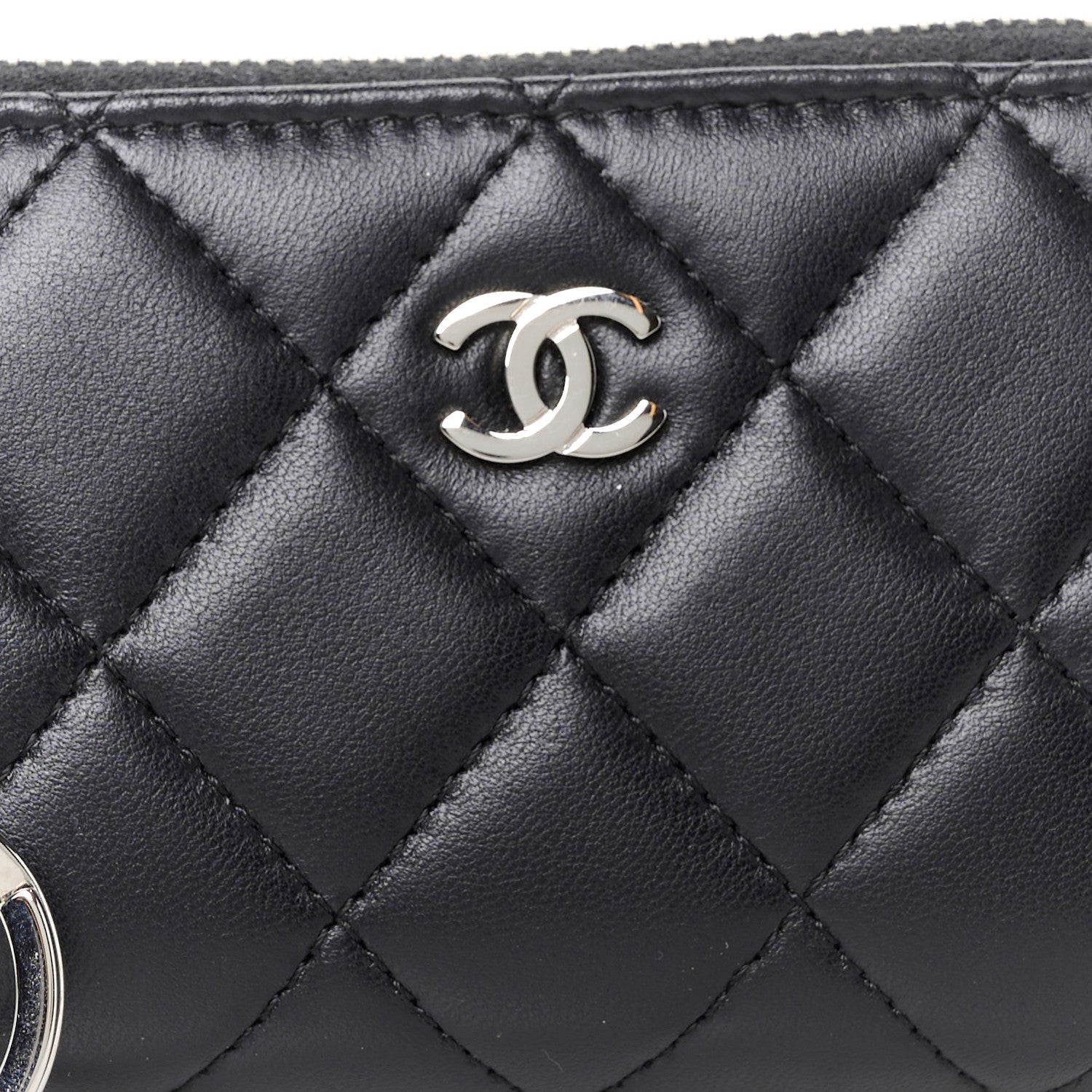 Chanel Lambskin Quilted Key Holder Case Black 8 of 9