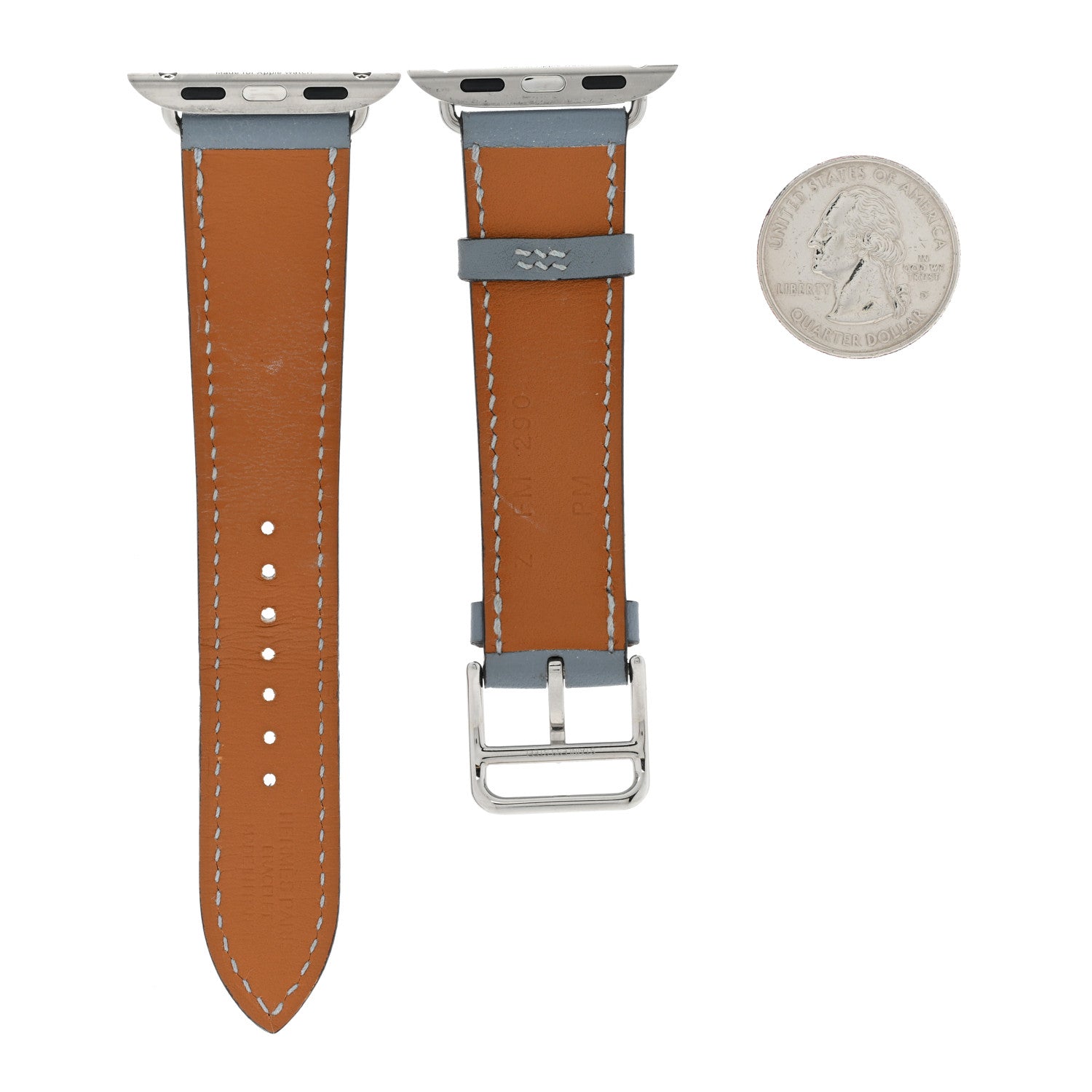 Hermes Swift 40mm Apple Watch Single Tour Band Bleu Lin 2 of 8
