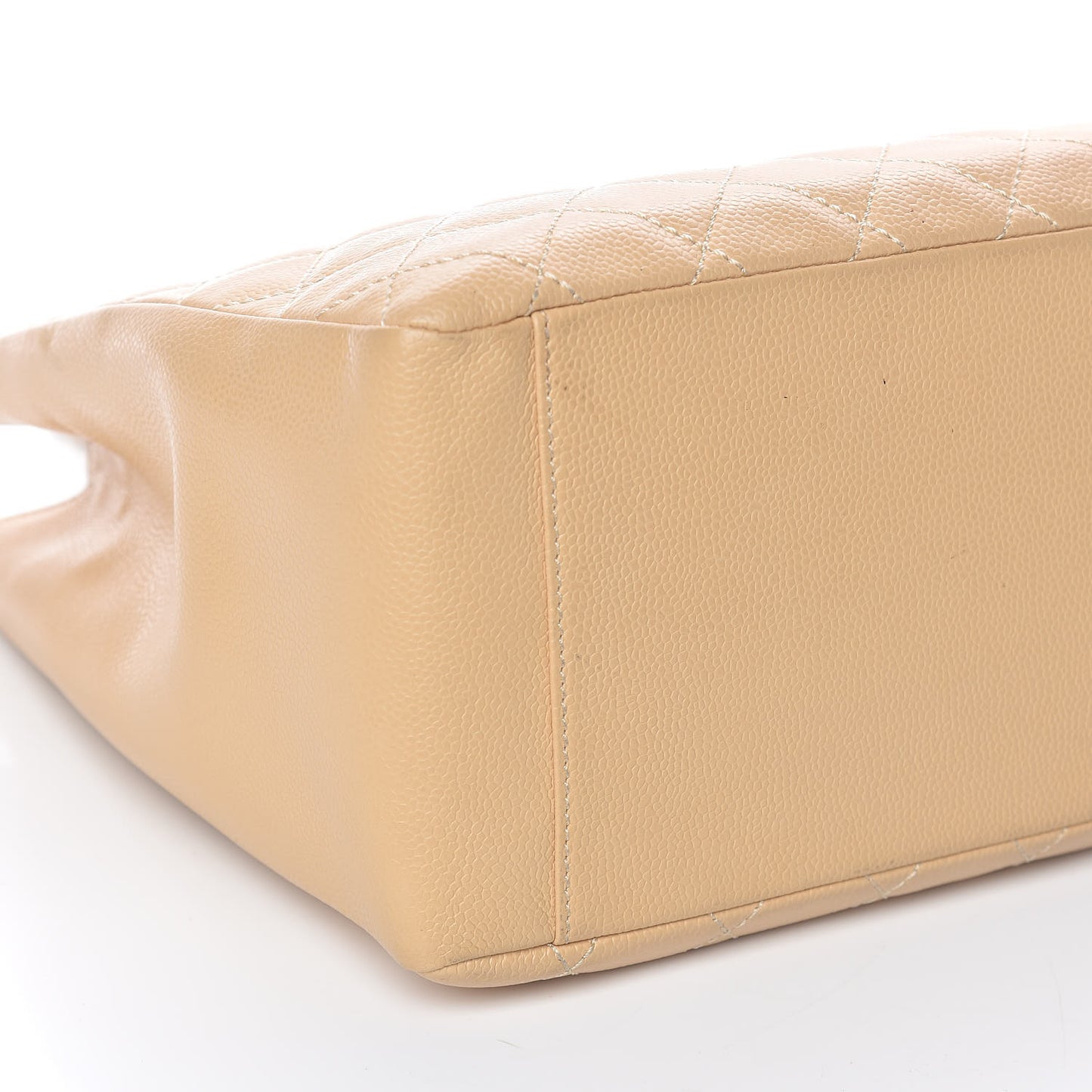 Caviar Quilted Grand Shopping Tote GST Beige Clair