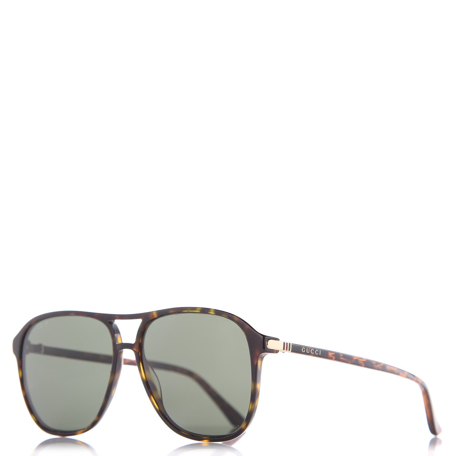 Gucci Web GG Polarized Aviator Sunglasses GG0016S Tortoise 1 of 6