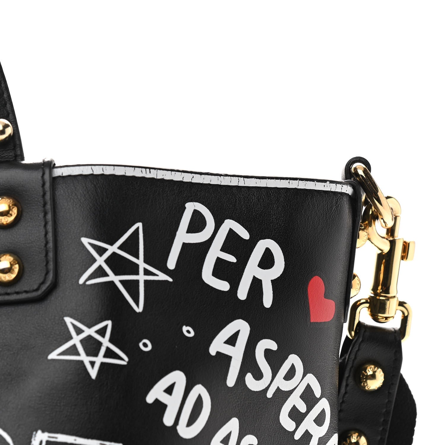 Dolce & Gabbana Calfskin Graffiti Printed Beatrice Tote Black 4 of 13