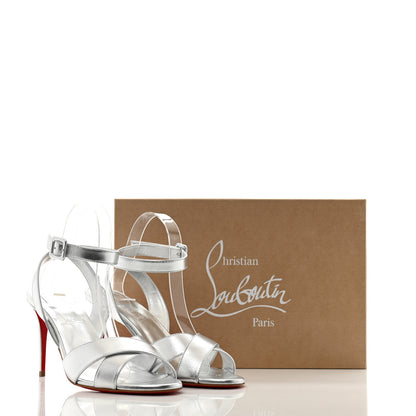 Christian Louboutin Kid Laminato Mariza 85 Sandals 40.5 Silver 9 of 9