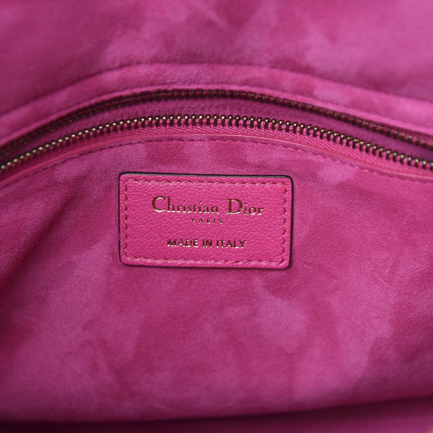 Goatskin Cannage Medium Lady Dior Fuchsia