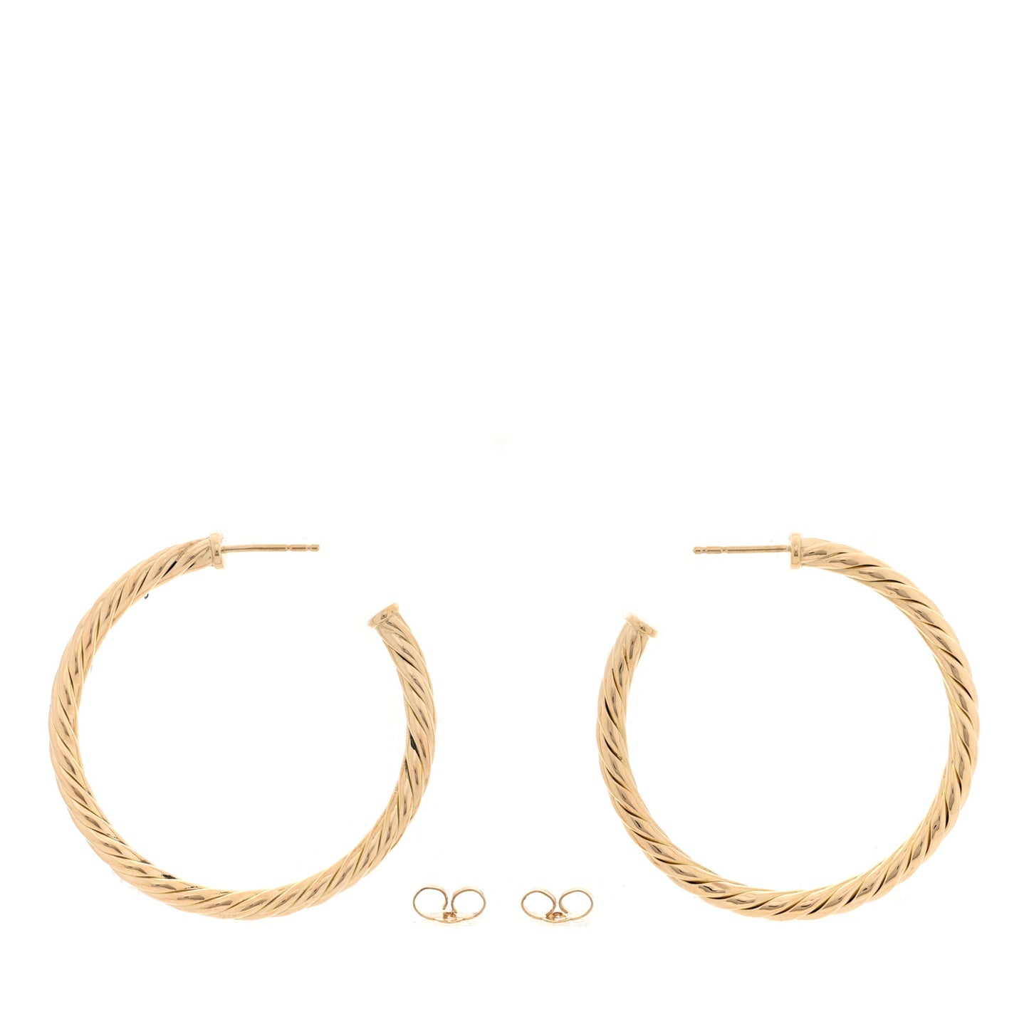18K Yellow Gold 45mm Sculpted Cable Hoop Earrings
