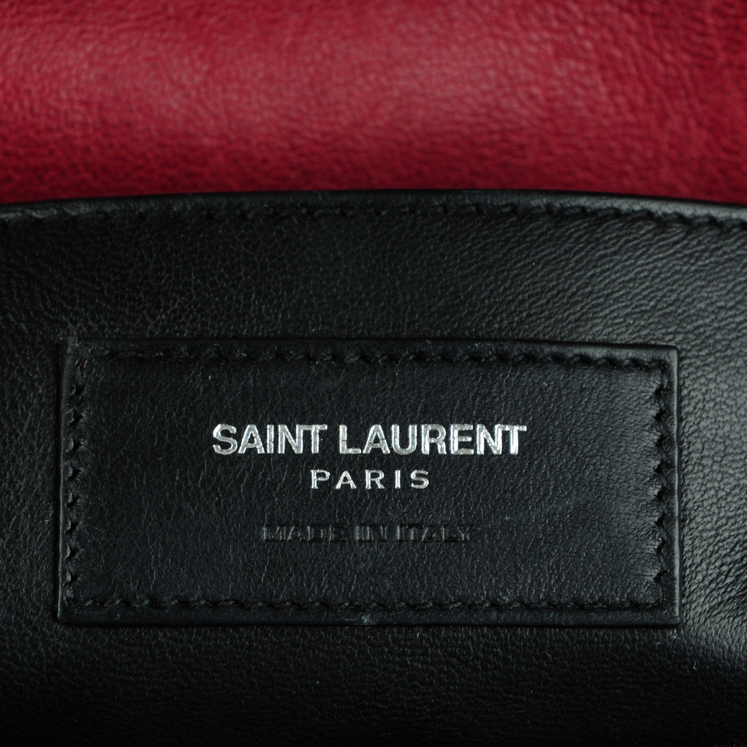 Saint Laurent Sheepskin Matelasse Chevron Large Monogram Satchel Red 8 of 12