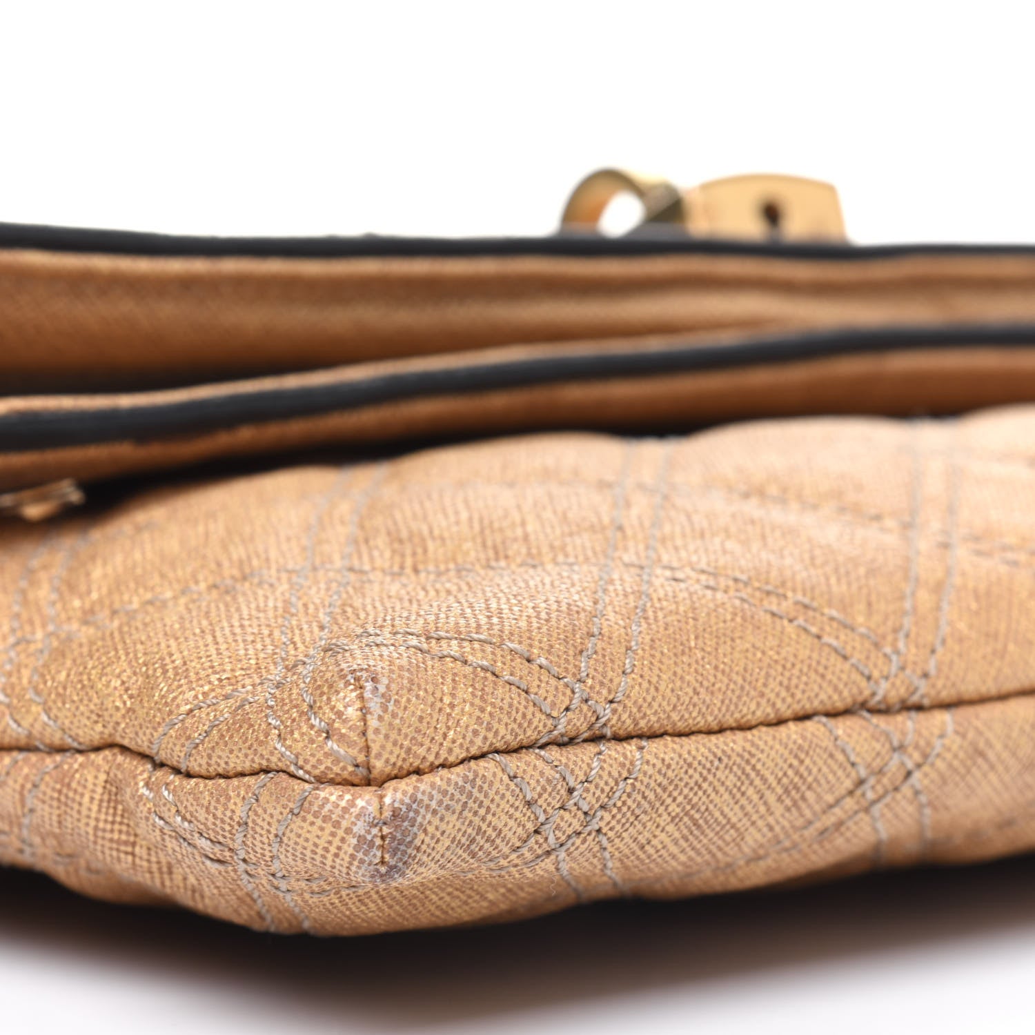 Marc Jacobs Coated Canvas Quilted Flap Shoulder Bag Tan 10 of 17