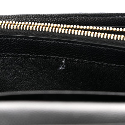 Saint Laurent Grain De Poudre Matelasse Chevron Monogram Chain Wallet Black 12 of 13