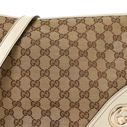 Gucci Monogram Medium New Britt Half Moon Hobo White 8 of 10