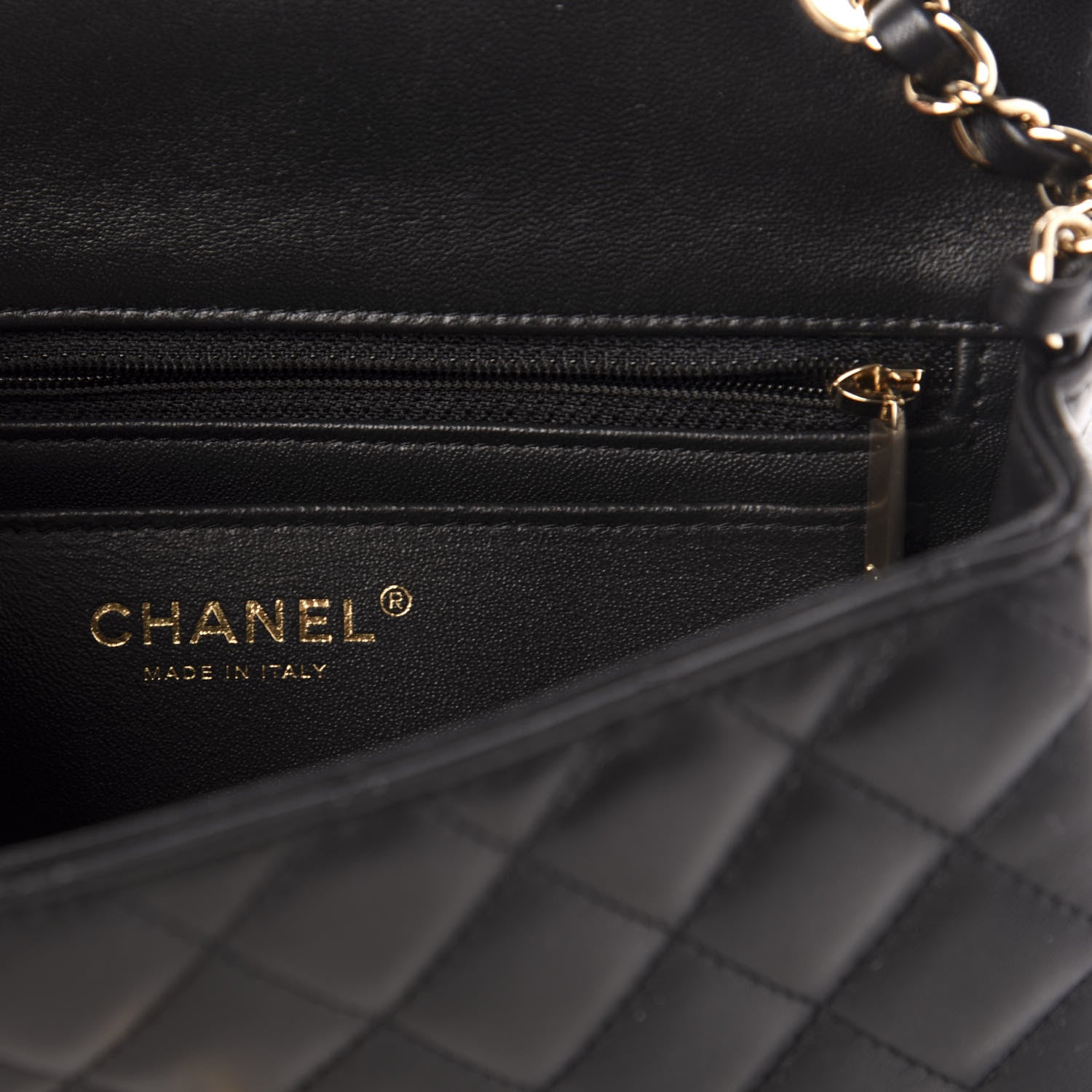 Chanel Lambskin Quilted Mini Rectangular Flap Black 6 of 10