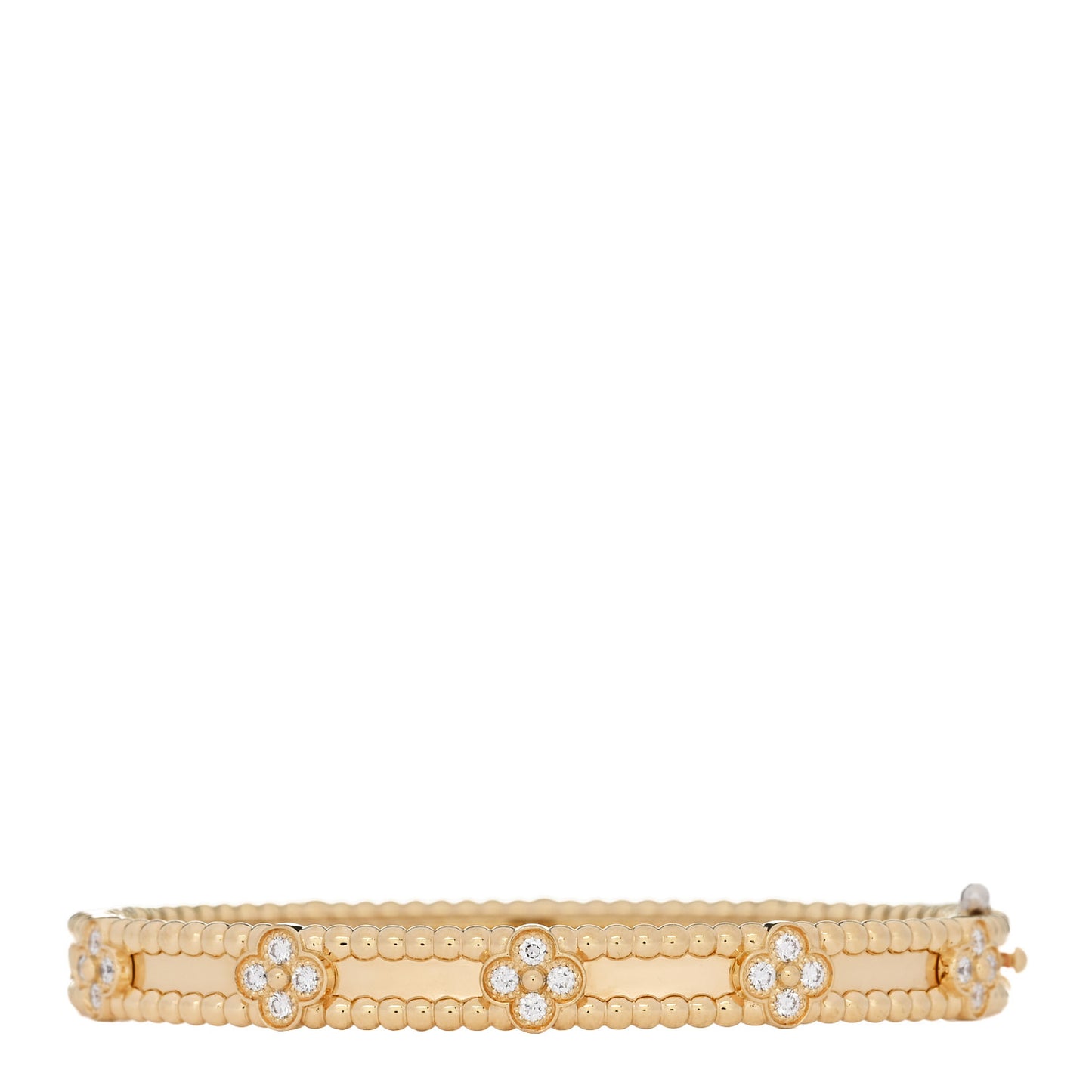 18K Yellow Gold Diamond Perlee Sweet Clovers Bracelet XS