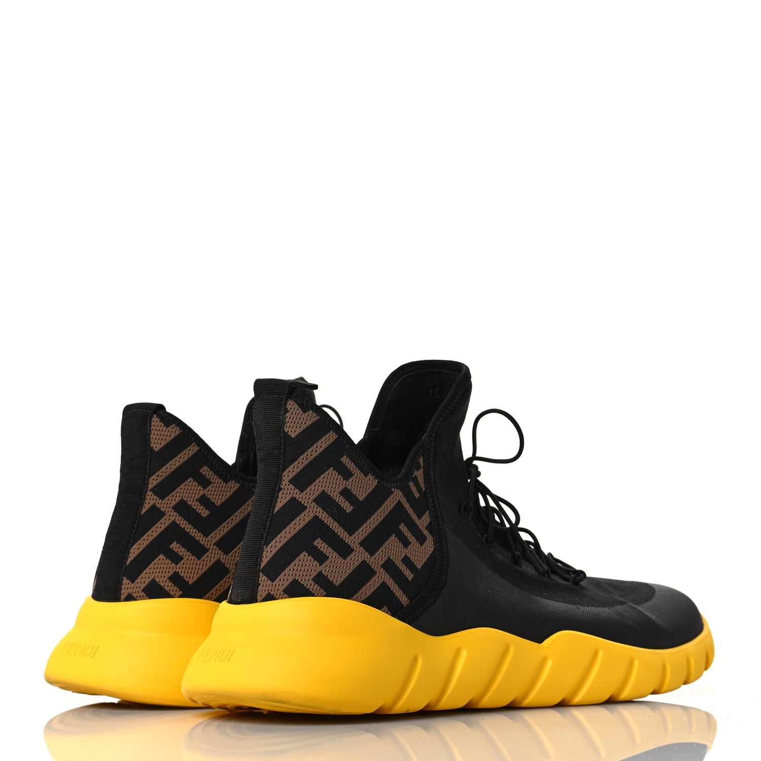 Fendi Mesh FF Mens High Top Sneakers 9 Black 4 of 9