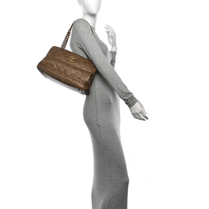 Chanel Metallic Calfskin Quilted Small CC Crown Tote Gold 2 of 11