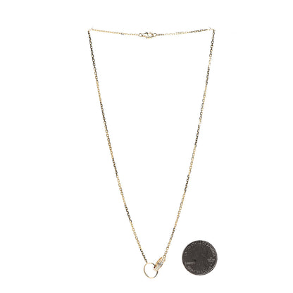 Cartier 18K Yellow Gold Diamond Interlocking LOVE Necklace 3 of 6