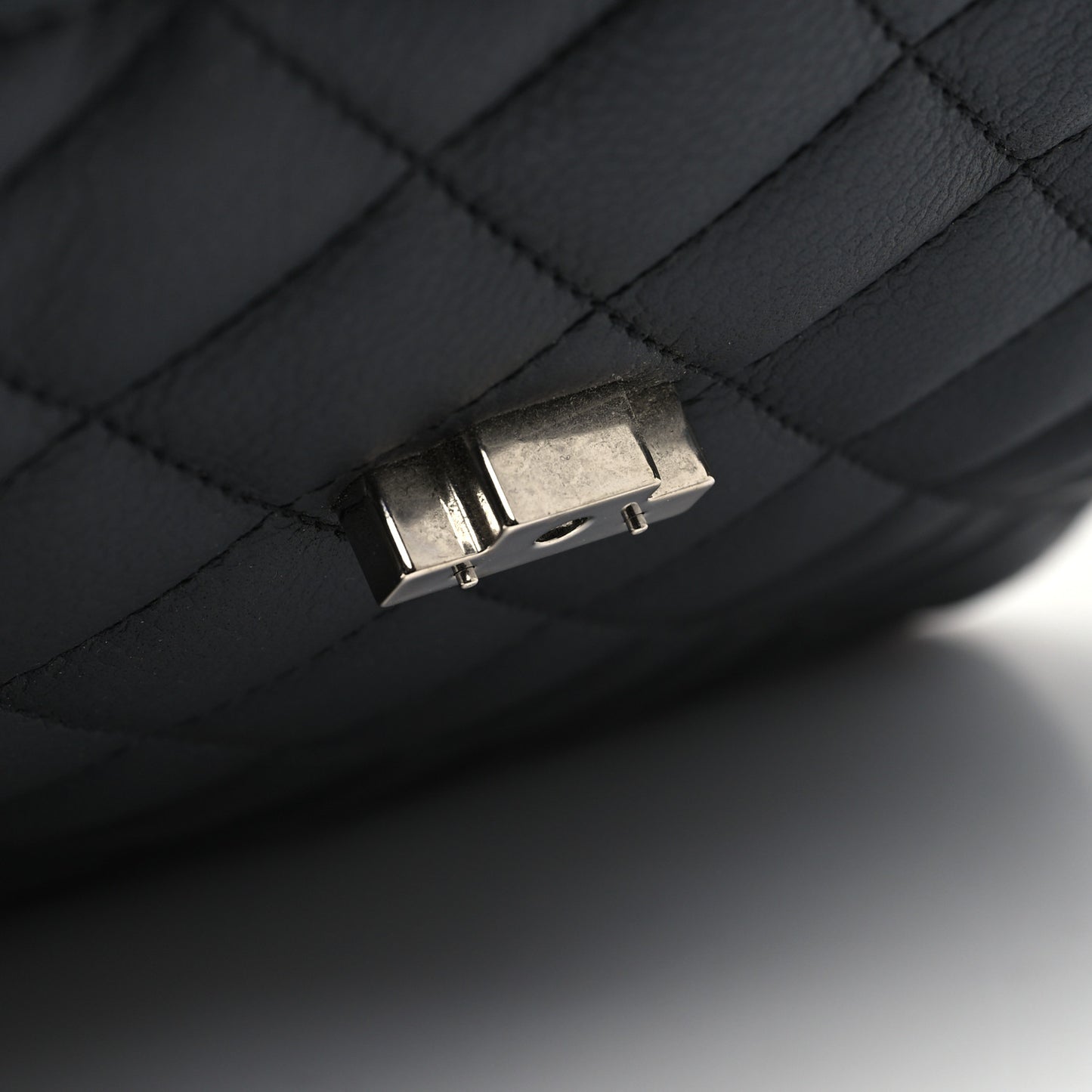Caviar Quilted Small CC Box Shopping Tote Black
