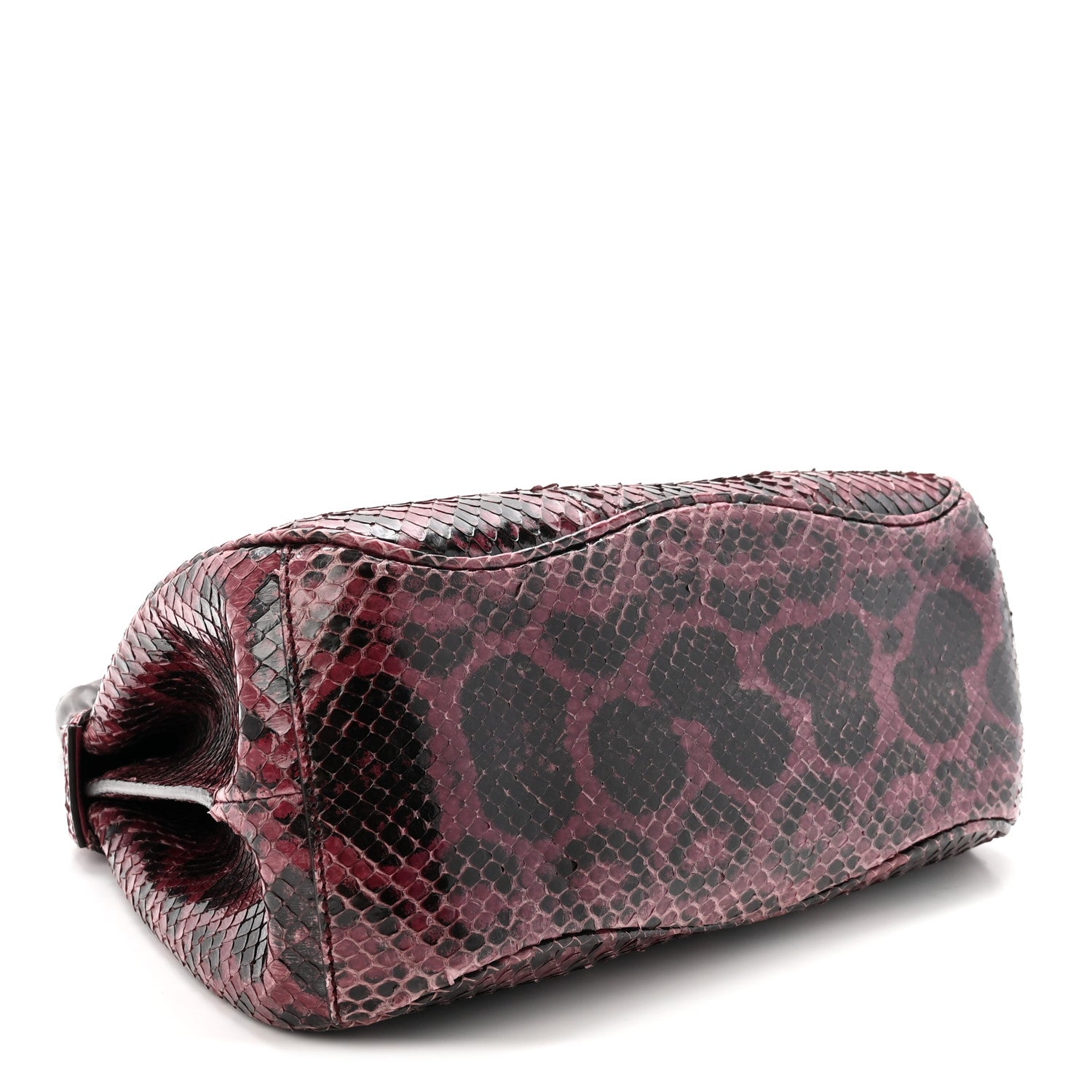 Gucci Snakeskin Bamboo Medium Lady Lock Top Handle Bag Purple 4 of 10