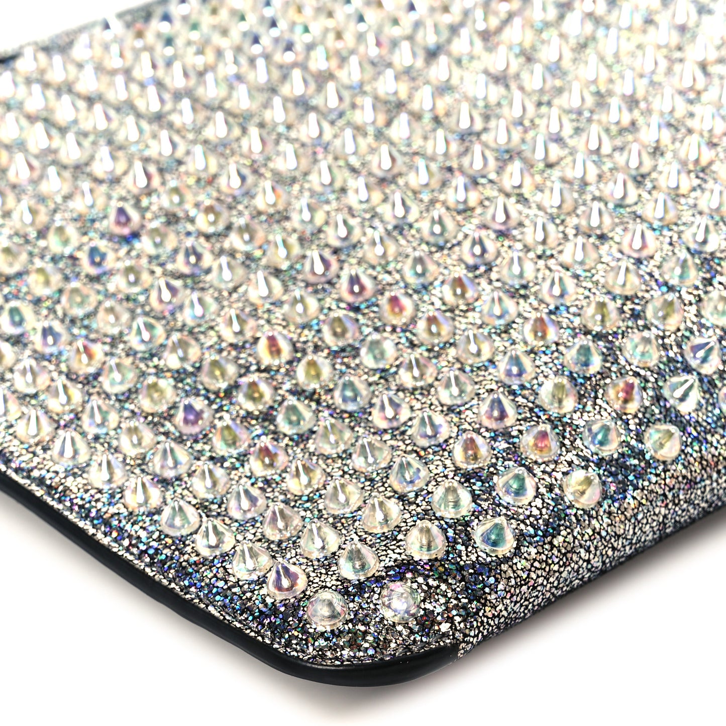 Nappa Mica Studded Loubiclutch Silver
