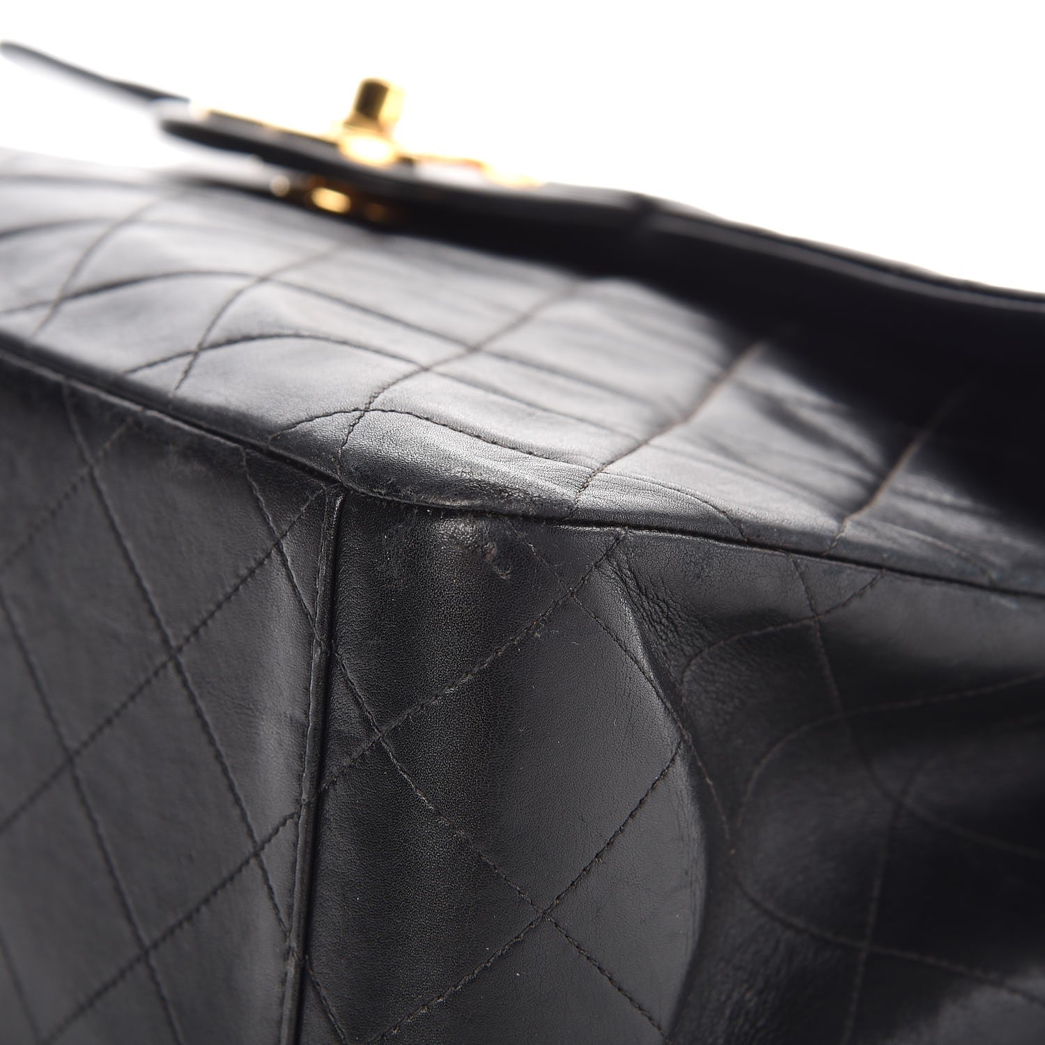 Chanel Lambskin Quilted XL Jumbo Single Flap Black 11 of 15