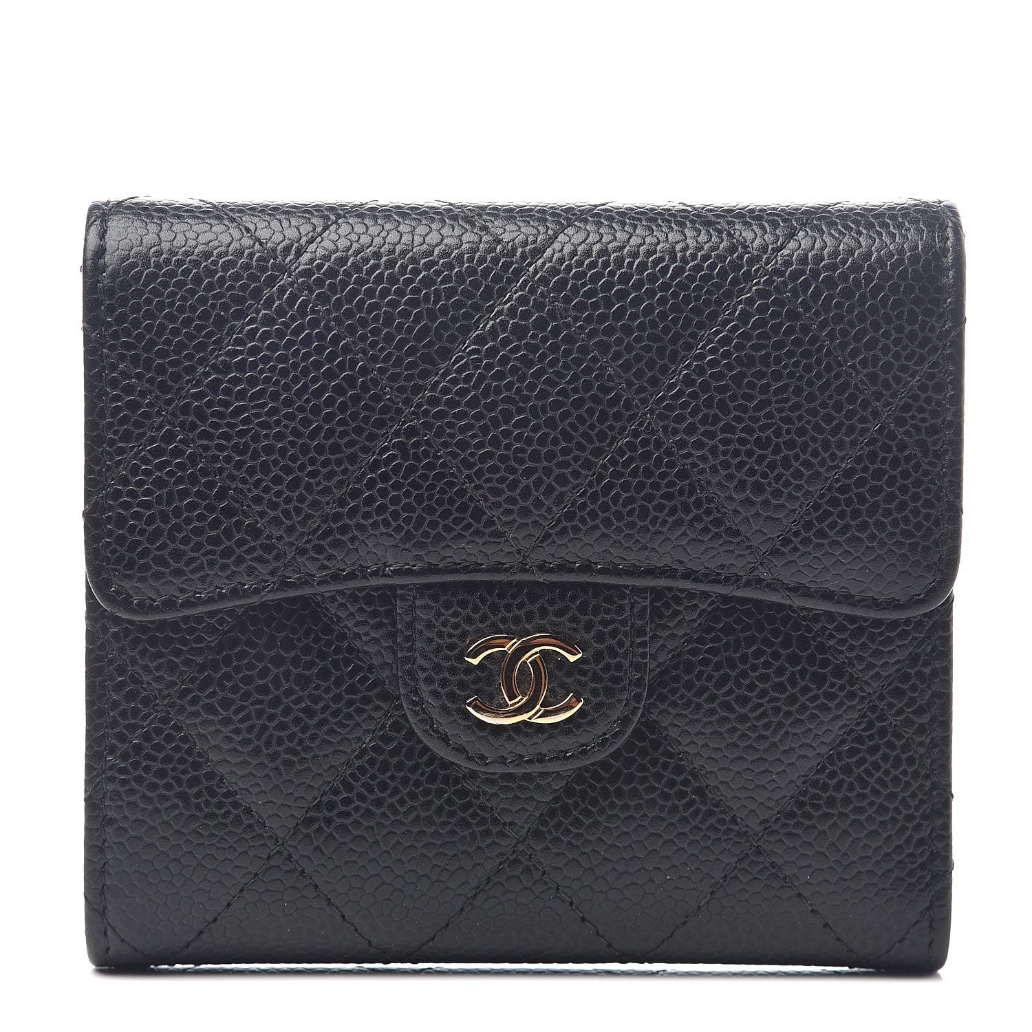 Chanel Caviar Quilted Compact Flap Wallet Black 1 of 7