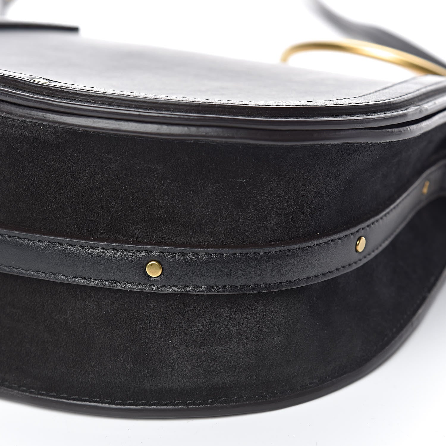 Chloe Calfskin Suede Medium Nile Bracelet Bag Black 10 of 11