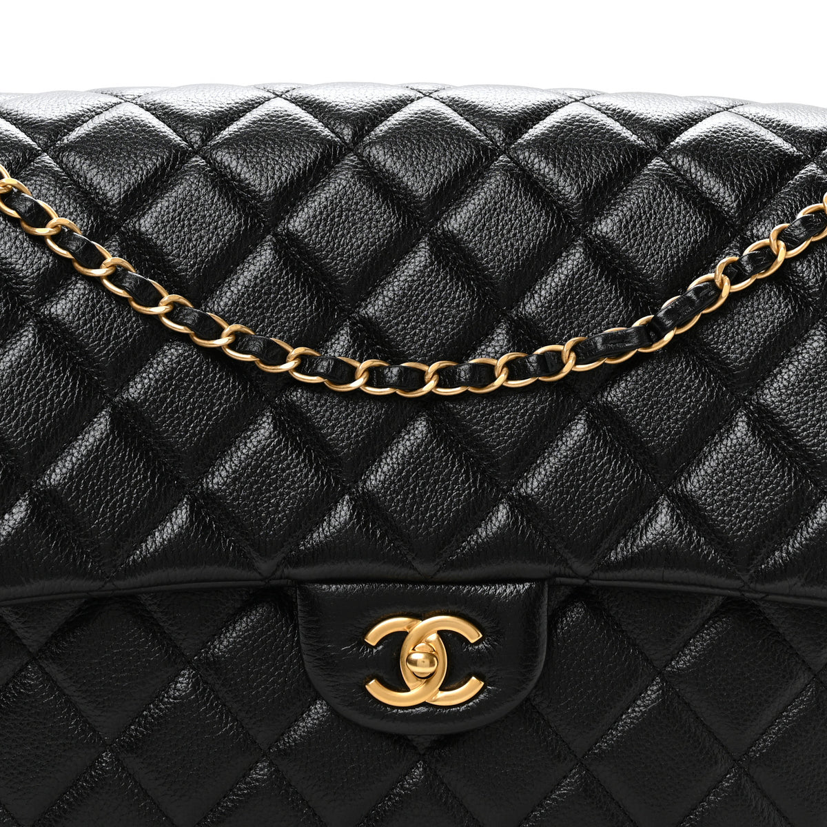 Chanel Grained Calfskin Quilted XXL Travel Flap Bag Black 8 of 11