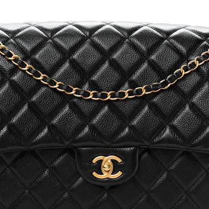 Chanel Grained Calfskin Quilted XXL Travel Flap Bag Black 8 of 11