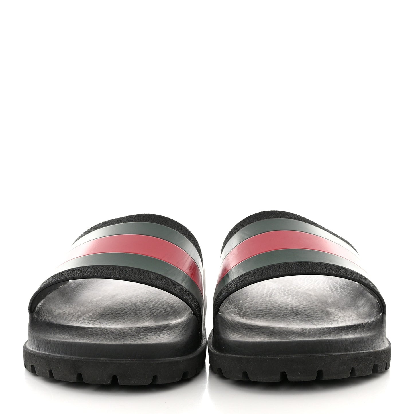 Rubber Web Mens Lug Sole Slide Sandals 11 Black Green Red