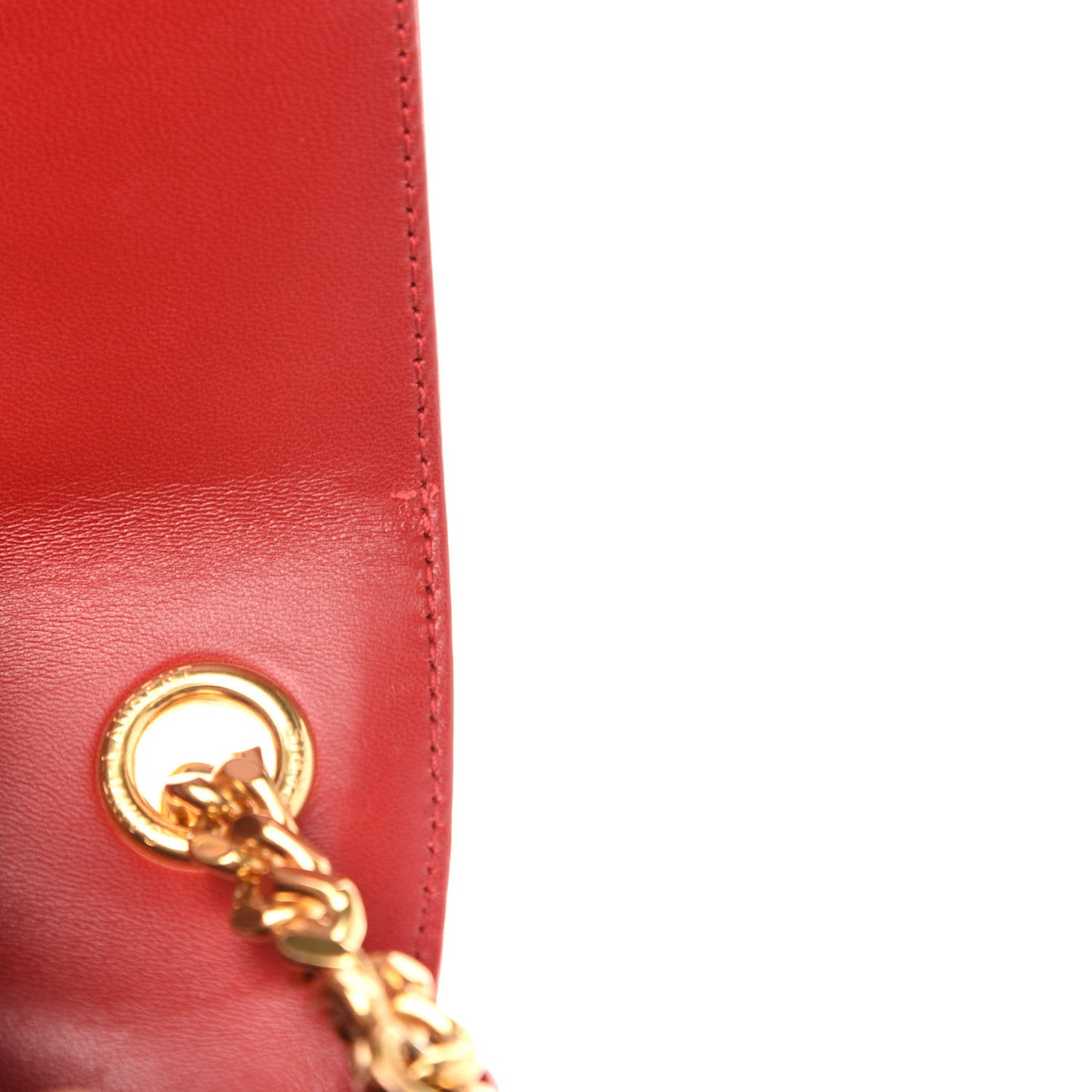 Patent Matelasse Monogram Small Vicky Chain Bag Red