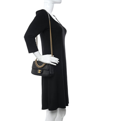 Chanel Iridescent Calfskin Quilted Mini Straight Lined Flap Black 3 of 12