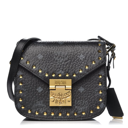 MCM Visetos Small Patricia Studded Crossbody Bag Black 1 of 9