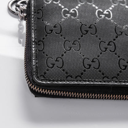 Gucci Imprime Monogram GG Pierce Zip Around Wallet Black 10 of 12