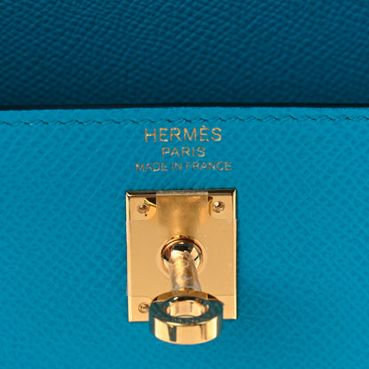Hermes Epsom Kelly Sellier 25 Bleu Frida 9 of 10