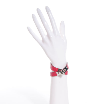 Hermes Epsom Kelly Double Tour Bracelet Small Rouge Casaque 2 of 7