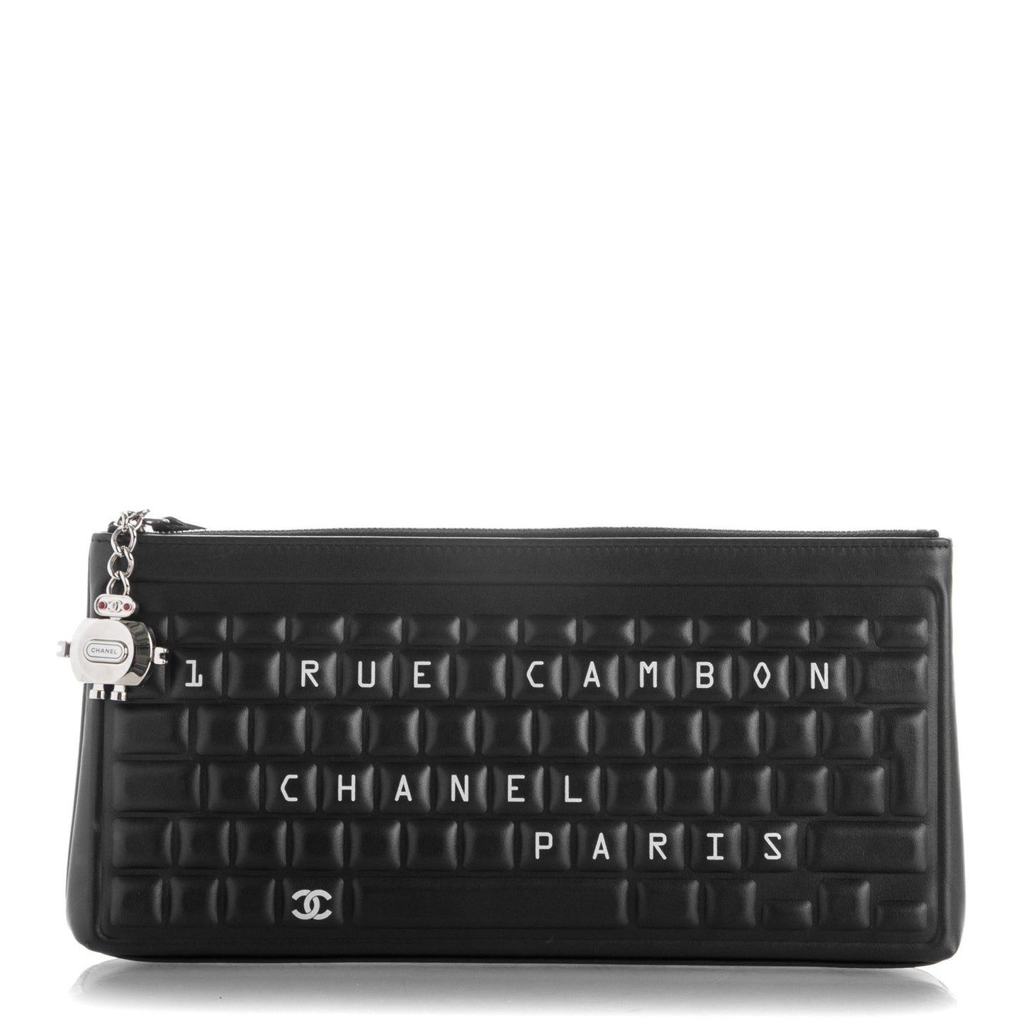 Metallic Calfskin Keyboard Pouch Black