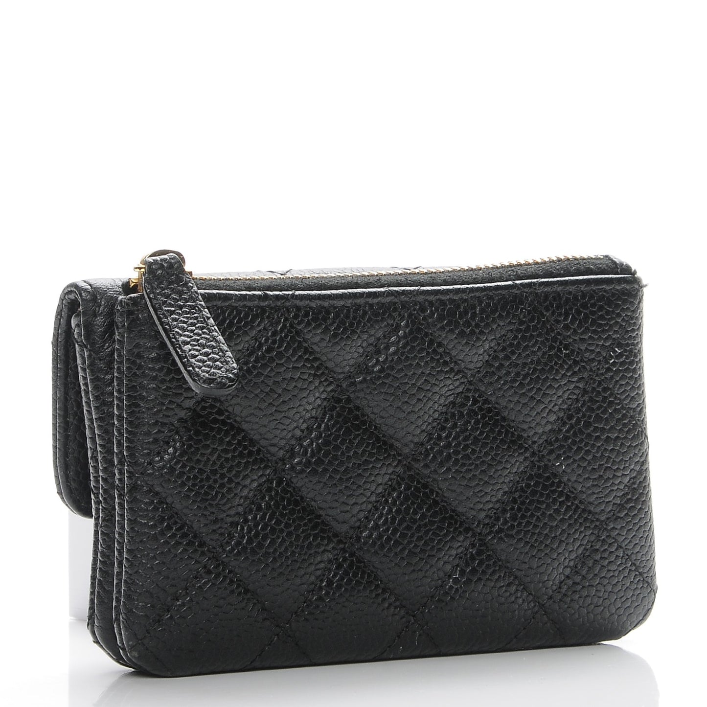 Caviar Quilted Coin Purse Black