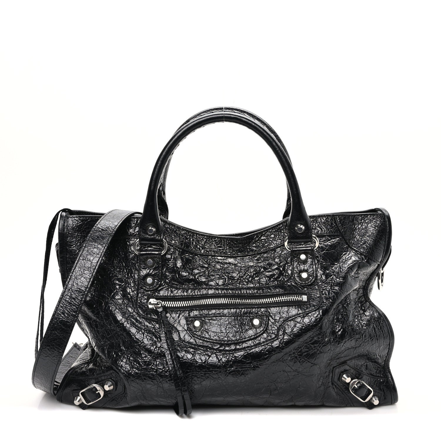 Balenciaga Agneau Arena Silver Hardware Medium Le City Black 1 of 10