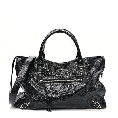 Balenciaga Agneau Arena Silver Hardware Medium Le City Black 1 of 10