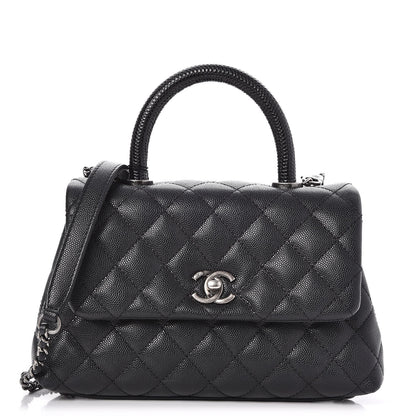Chanel Caviar Lizard Quilted Mini Coco Handle Flap Black 1 of 9