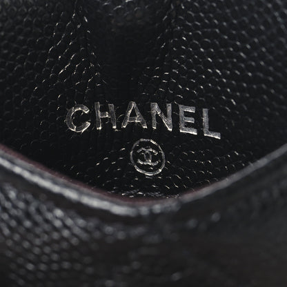 Chanel Caviar Quilted  Key Holder Card Holder On Chain Black 5 of 7