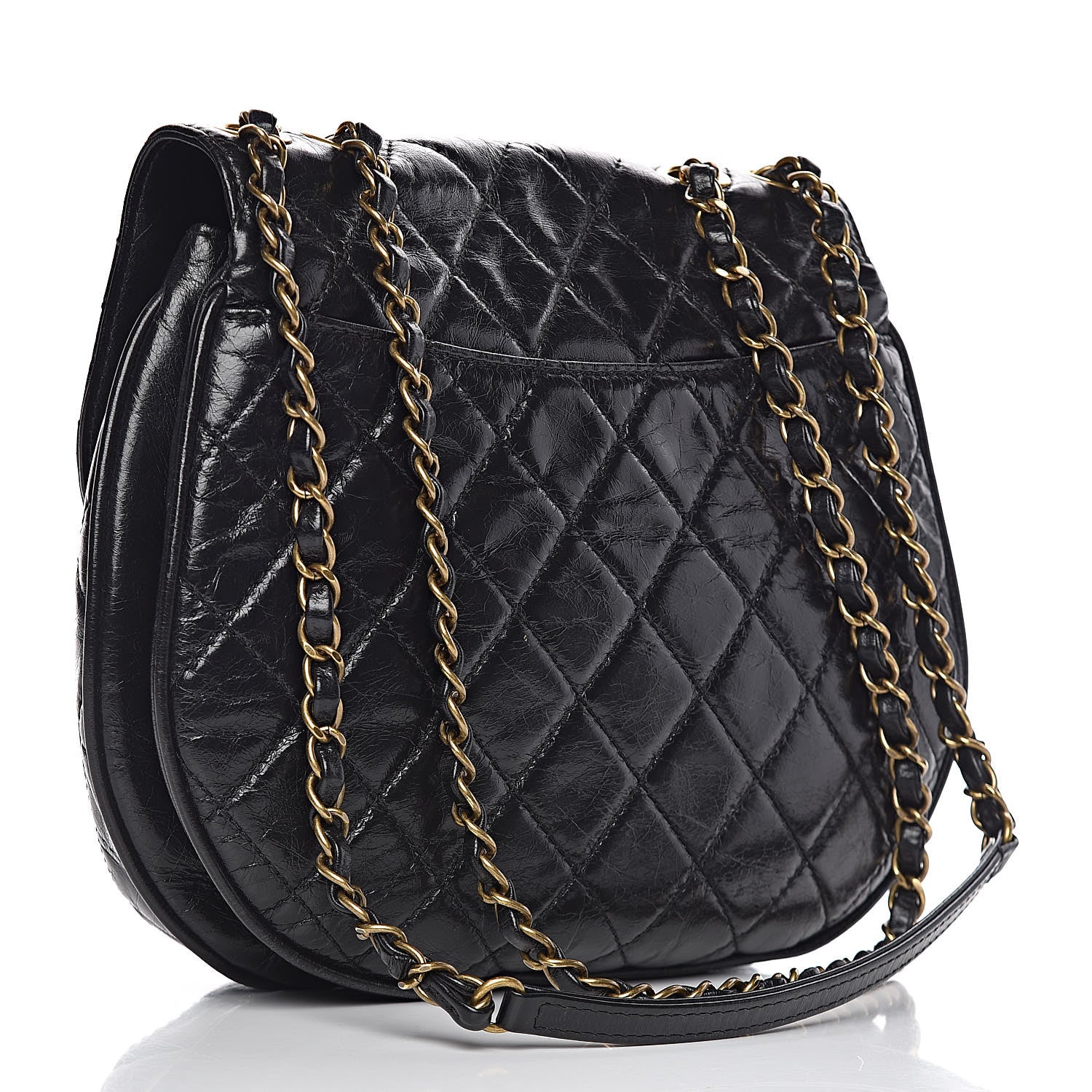Chanel Glazed Calfskin Quilted Medium Bubble CC Flap Black 3 of 12
