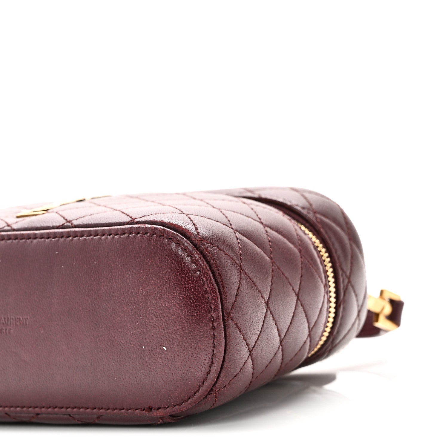 Saint Laurent Lambskin Quilted Mini Gaby Vanity Case Rouge Cabernet 9 of 9