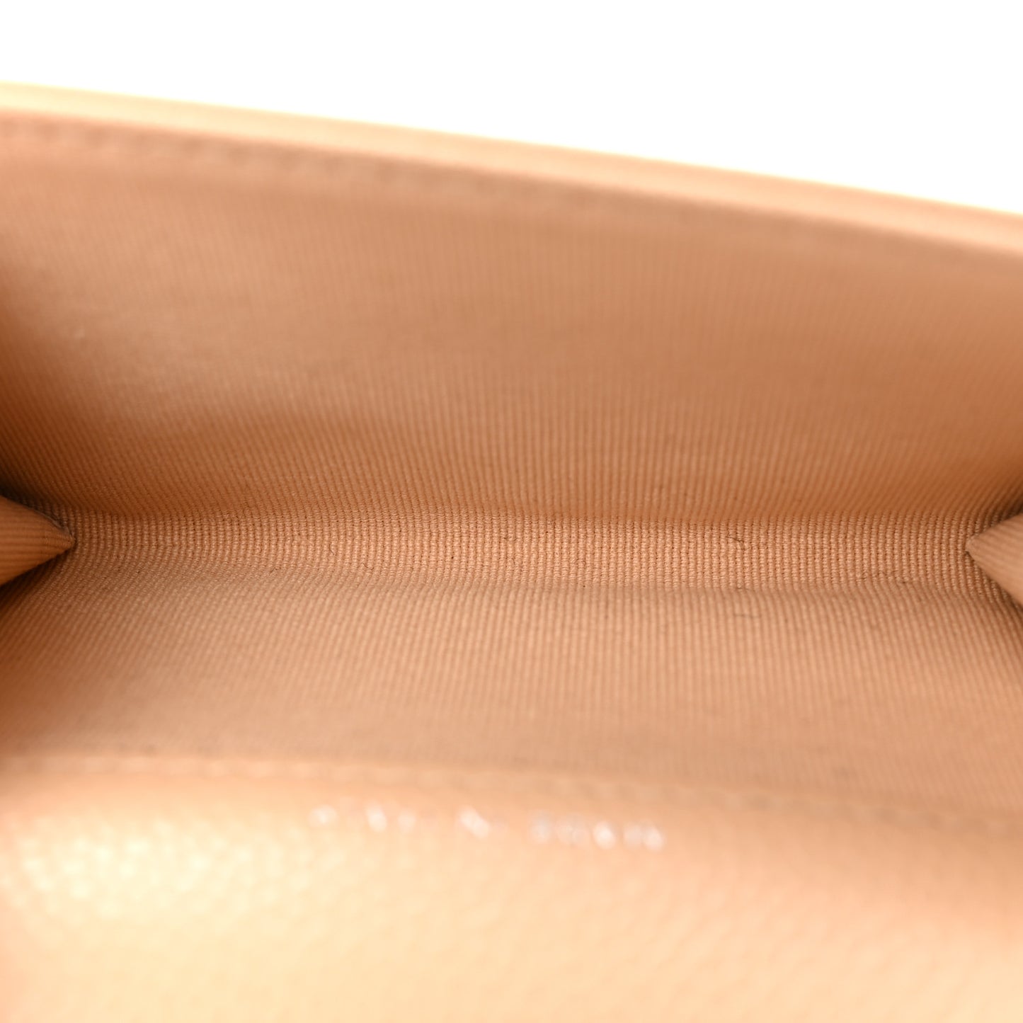 Caviar Quilted Flap Card Holder Wallet Beige