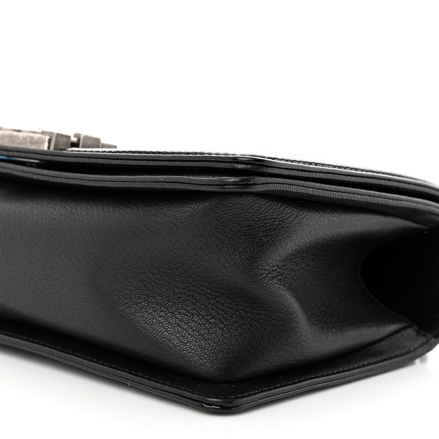 Chanel Goatskin Quilted Patent Medium Duo Boy Flap Black 10 of 12