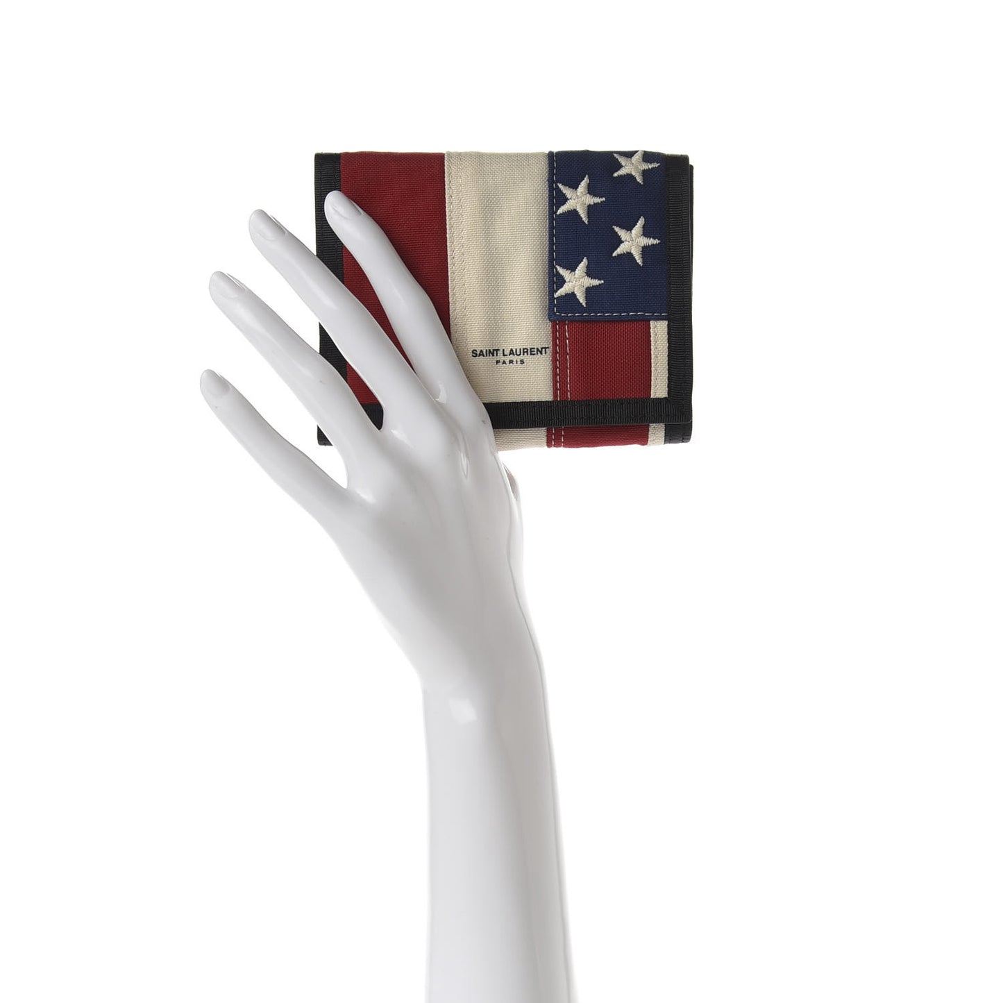 Canvas American Flag Print Buffalo Compact Wallet