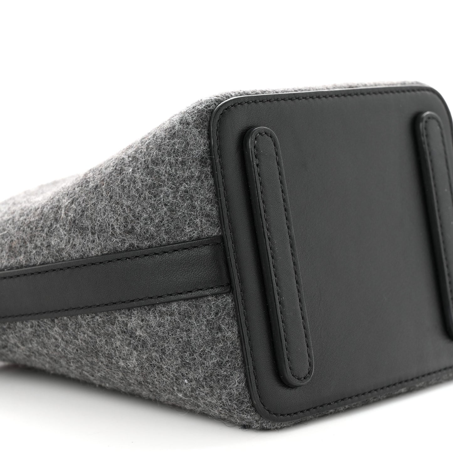 Wool Drawstring Bucket Bag Grey