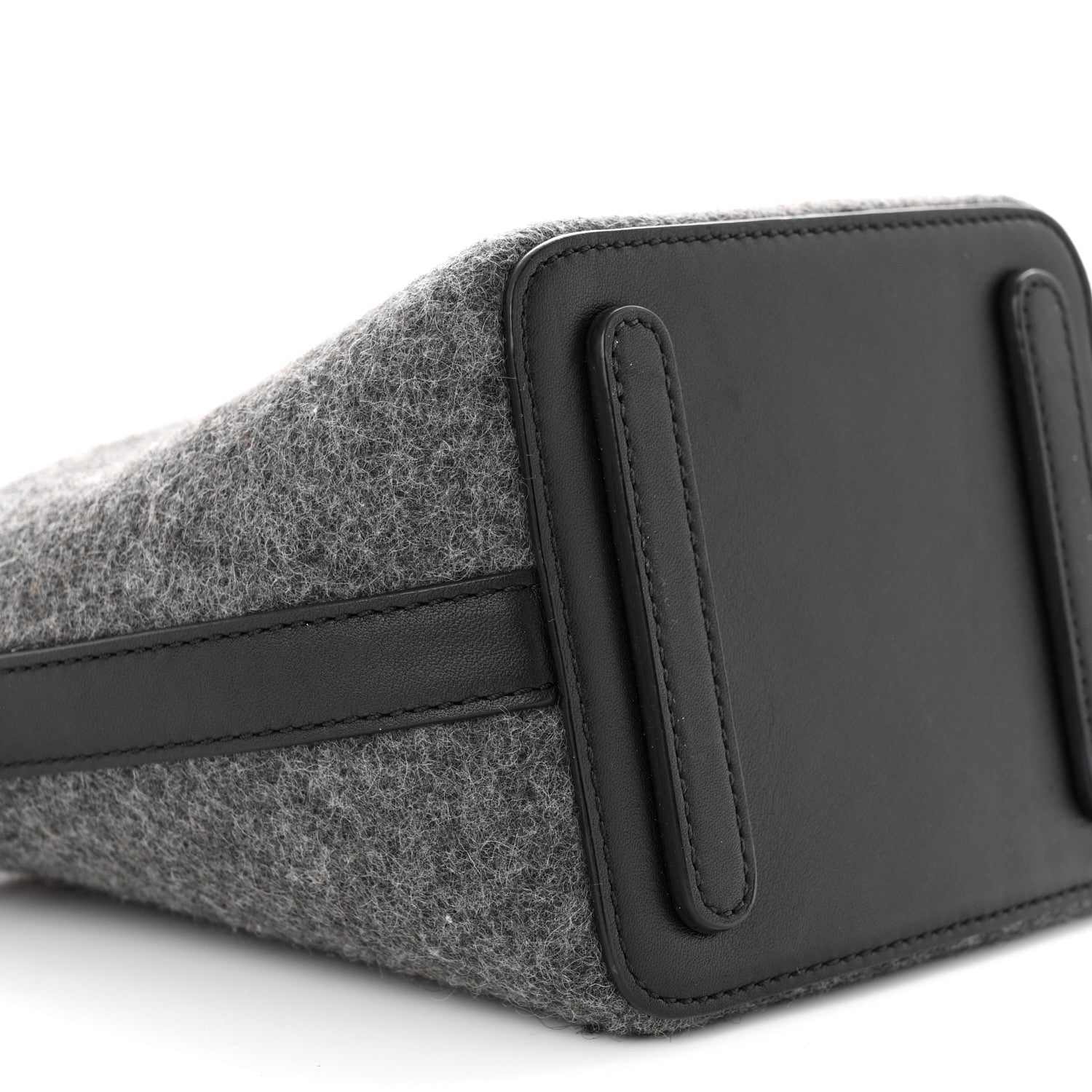 MCM Wool Drawstring Bucket Bag Grey 8 of 9