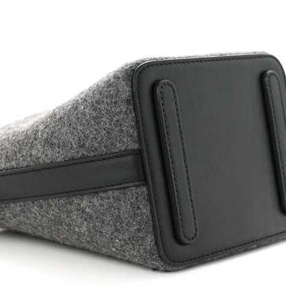 MCM Wool Drawstring Bucket Bag Grey 8 of 9