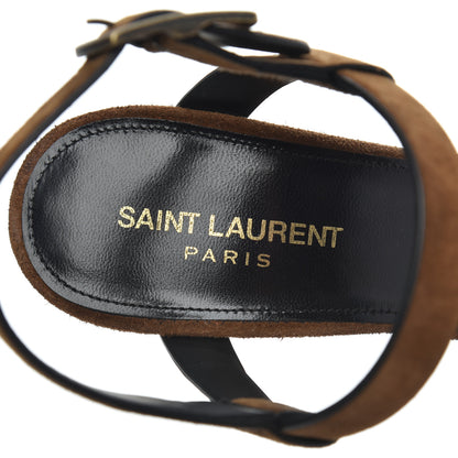Saint Laurent Suede Oak 100 Ankle Strap Sandals 39 Land 6 of 14