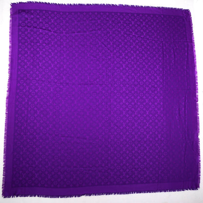 Louis Vuitton Silk Wool Monogram Voile Shawl Cassis 3 of 5