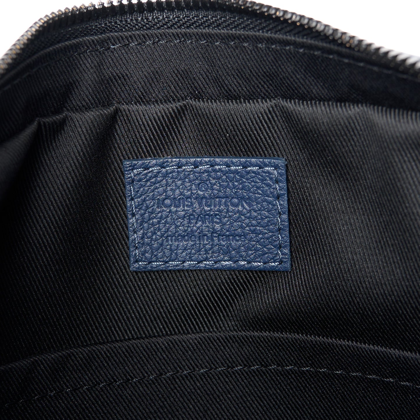 Calfskin Monogram Shadow Trio Messenger Navy White